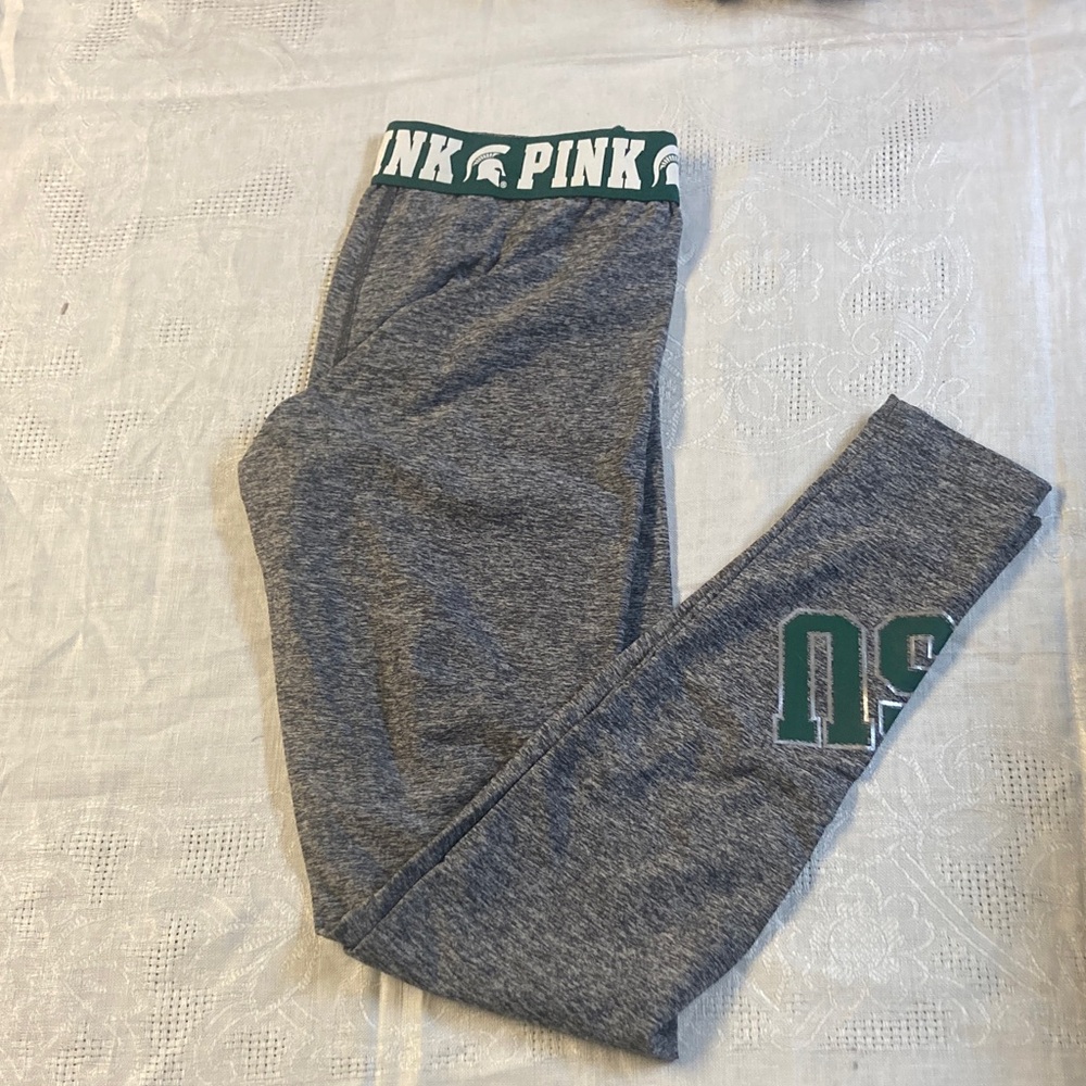 Victoria’s Secret PINK Gray MSU Yoga Pants. Size XS.
